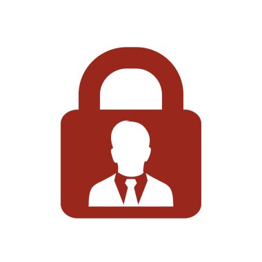 Kullanıcı oturum açma kimlik doğrulama simgesi. Düz tasarım stili.