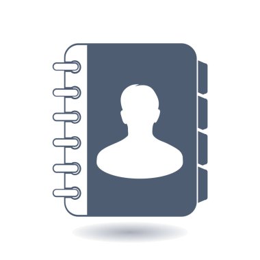 Adres defteri simge vektör. Düz tasarım stili. 