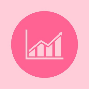 Infographic. Grafik simgesini. Büyüyen grafik erkek. Düz tasarım stili.