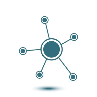 Sosyal ağ tek simge. Küresel teknoloji. İş sosyal bağlantıları ağ.