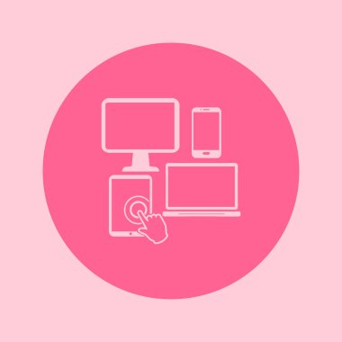 Akıllı telefon bilgisayar tablet netbook sembolü. Düz tasarım.