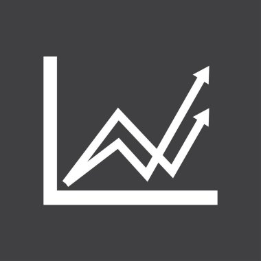 İş grafiği. Infographic. Grafik simgesini. Büyüyen grafik erkek. Düz tasarım stili.