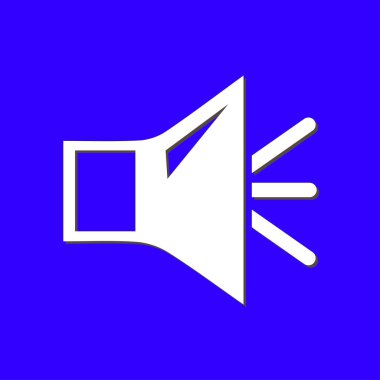 Hoparlör simgesi. Hoparlör ses işareti simgesi. Sembol ses. Düz tasarım stili. 