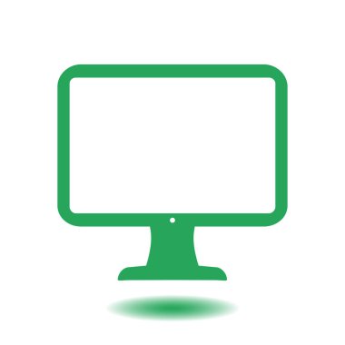 Bilgisayar ekran işareti simgesi. Düz tasarım stili.