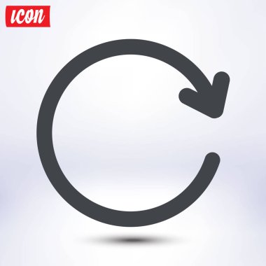 Dairesel ok işareti simge vektör. Sağa taşır oku.