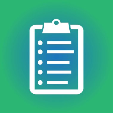 Listesi vektör simgesini denetleyin. Alışveriş listesi simgesi. Düz tasarım stili.