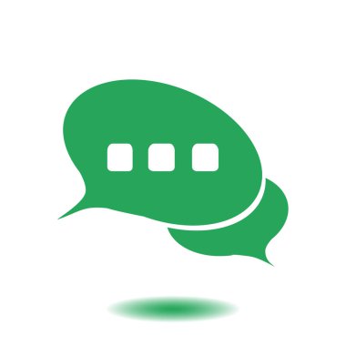 Sohbet düz Icon.Badge tartışma, diyalog, yazışma karakter.