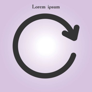 Dairesel ok işareti simge vektör. Sağa taşır oku.