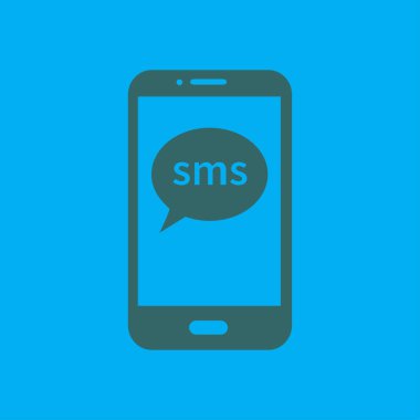 Akıllı telefon e-posta veya sms simgesi. Mobil posta işareti simgesi.