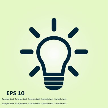 Işık lamba işareti simgesi. Fikir sembolü. Yaratıcı düşünme ve iş fikri.
