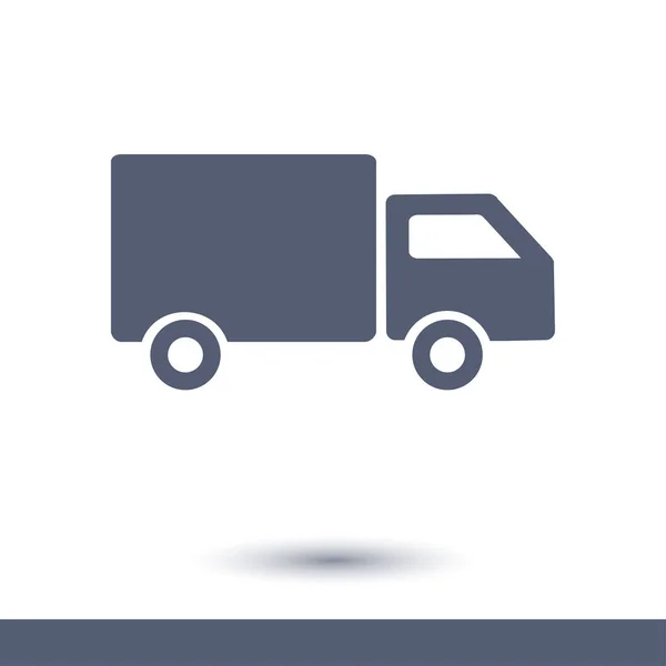 送货卡车标志图标 货物范符号 出货量并免费送货 平面样式 — 图库矢量图片