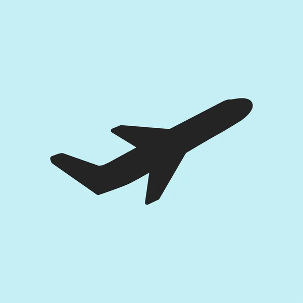 飛行機の航空券は空気飛ぶ旅行離陸シルエット要素です 飛行機のシンボル 旅行アイコン フラットなデザイン — ストックベクタ
