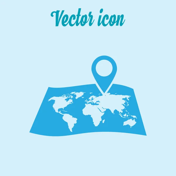 地図とピン ベクター画像のシンプルなアイコン — ストックベクタ