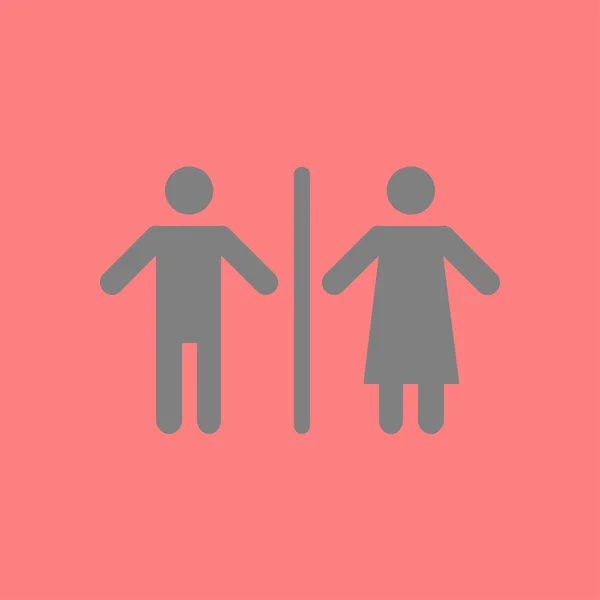Значок Підпис Чоловічий Жіночий Туалет Плоский Дизайн — стоковий вектор