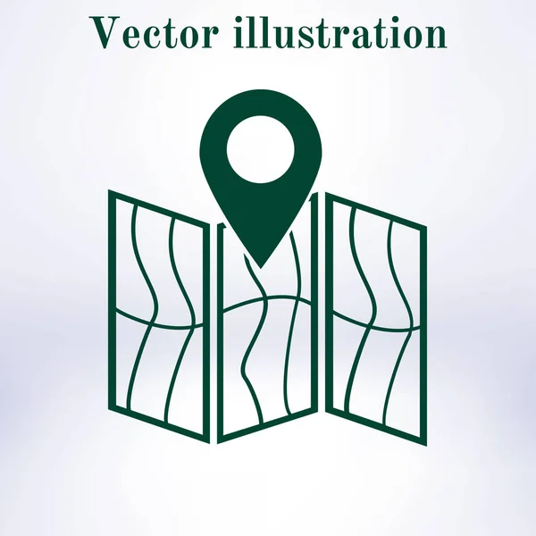 Einfaches Symbol Für Karte Und Pin Vektorillustration — Stockvektor