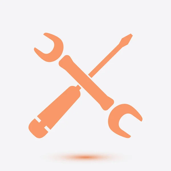 Reparatie Pictogram Service Symbool Extra Singn Platte Ontwerpstijl — Stockvector