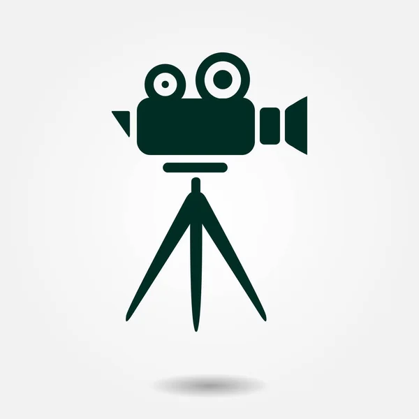 Cinema Camera Icoontje Platte Ontwerpstijl Vector — Stockvector