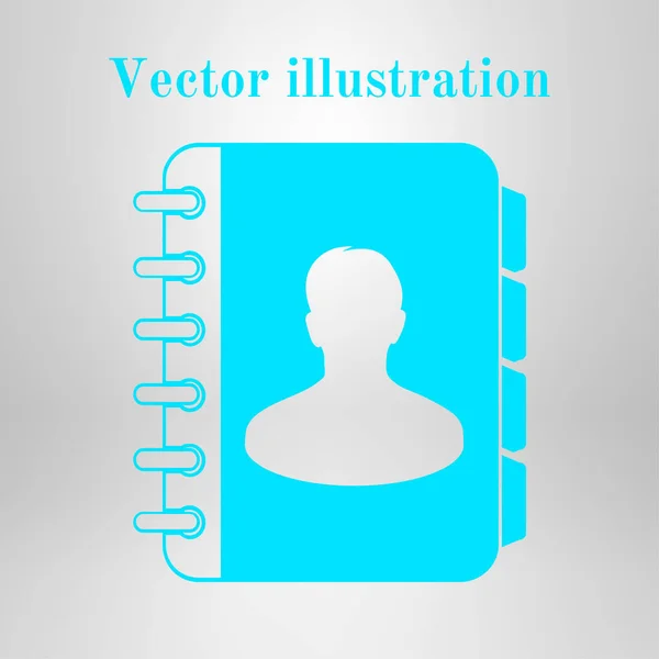 Carnet Adresses Icône Vecteur Style Design Plat — Image vectorielle