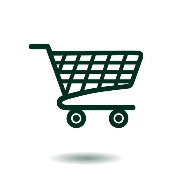 Icono Plano Carta Compras Añadir Producto Carrito — Vector de stock