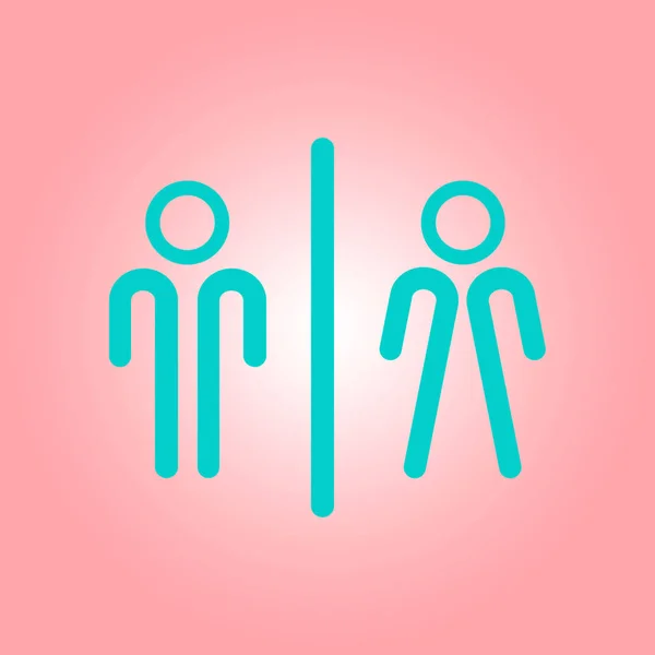 Sign Icon Male Female Toilet Flat Design — Stock Vector