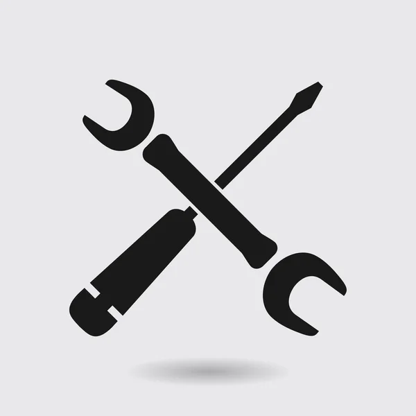 Reparatur Symbol Service Symbol Werkzeuge Singn Flacher Designstil — Stockvektor