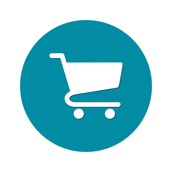 Icono Plano Carta Compras Añadir Producto Carrito — Vector de stock