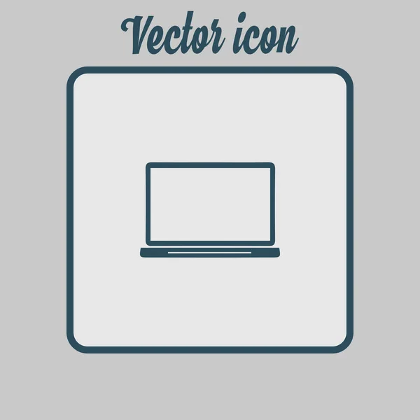 Enkel Ikon Laptop Vektorillustration — Stock vektor