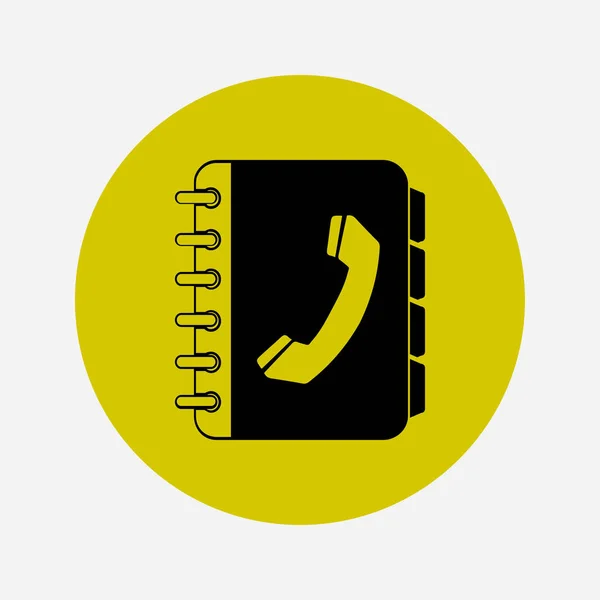 Telefon Rehberi Düz Simgesi Düz Tasarım Stili — Stok Vektör
