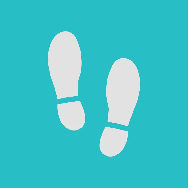 Jejak Ikon Sepatu Gaya Desain Datar - Stok Vektor