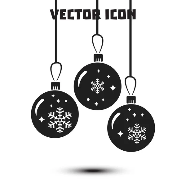 Vánoční Koule Ikona Silvestrovské Dekorace Vše Oslavit Nový Rok Vánoce — Stockový vektor