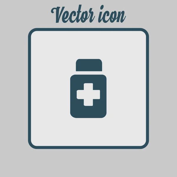 Icono Signo Drogas Empaque Con Pastillas Estilo Diseño Plano — Vector de stock