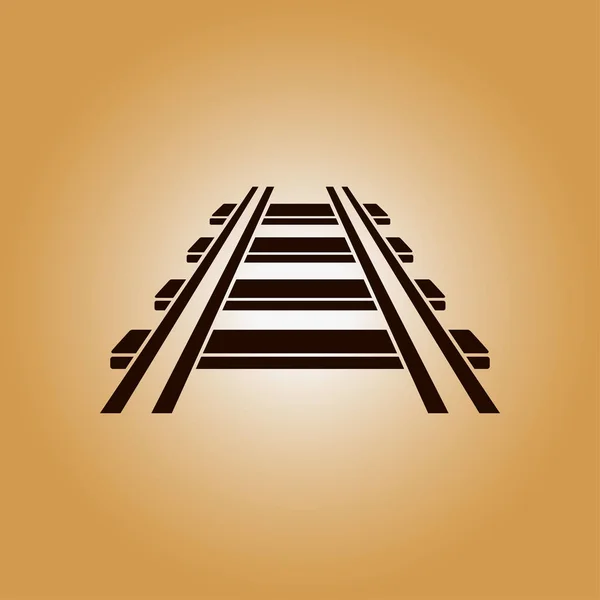 鉄道アイコン 鉄道サインがあります トラック道路シンボル — ストックベクタ