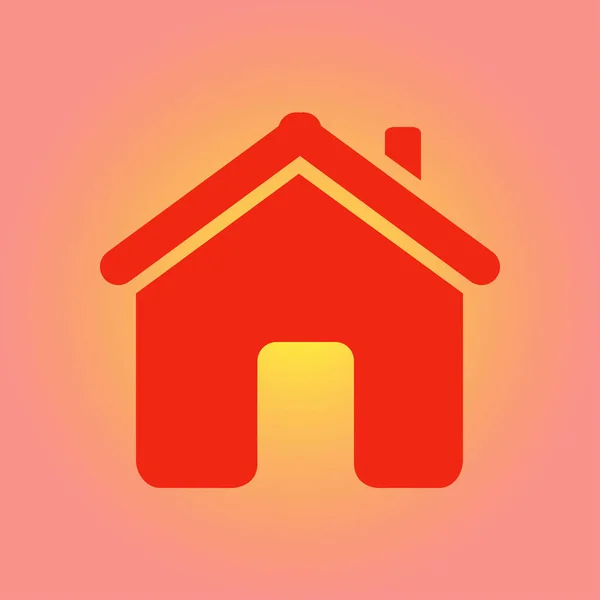 Vector Home Icono Estilo Diseño Plano — Vector de stock