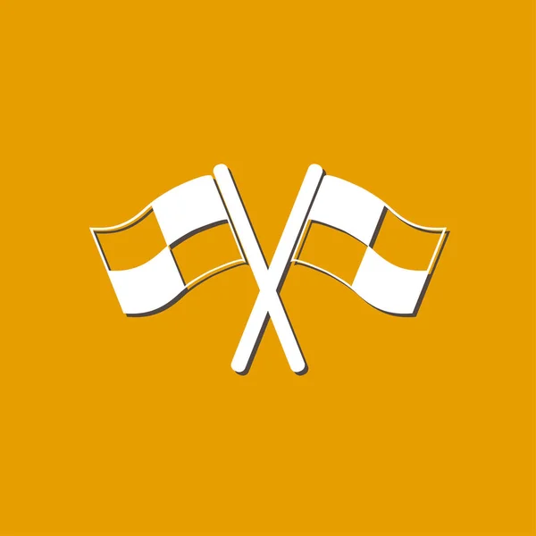 Het Pictogram Van Vlag Locatie Marker Symbool Geblokte Vlaggen Ondertekenen — Stockvector