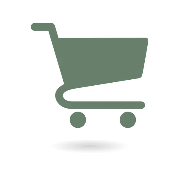 Icono Plano Carta Compras Añadir Producto Carrito — Vector de stock