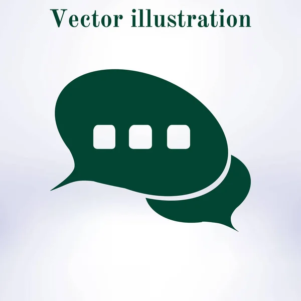 Chat Lapos Icon Badge Vita Párbeszéd Levelezés Jellegű — Stock Vector