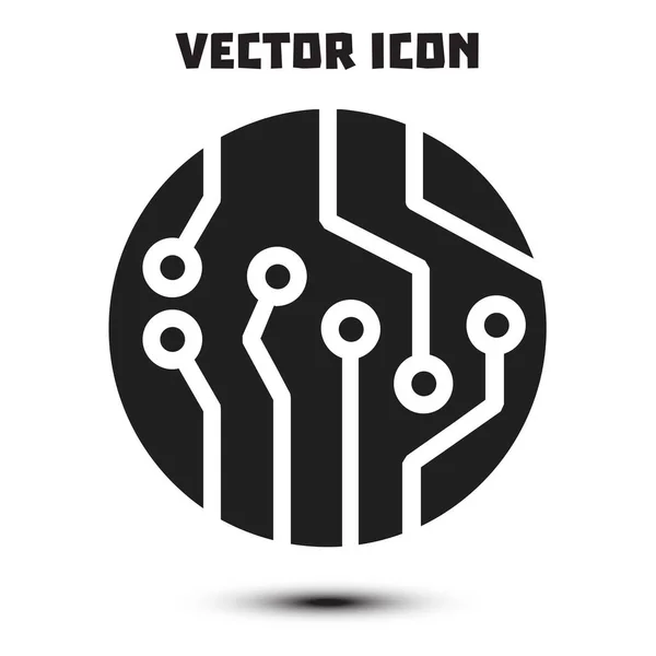 Leiterplattensymbol Technologie Schema Quadratischen Symbol Flacher Designstil — Stockvektor