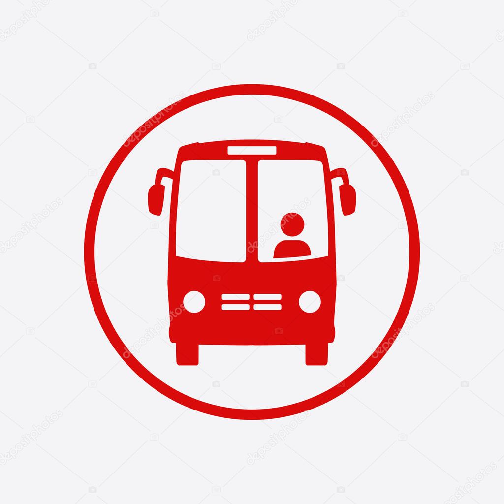 Bus sign icon. Abstract color illustration