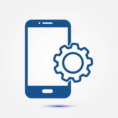 Akıllı telefon hizmetleri simgesi. Mobil kullanıcılar için destek.