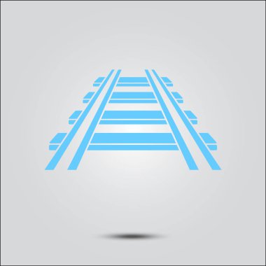 Demiryolu simgesi. İşareti tren. Parça yolu sembolü.  