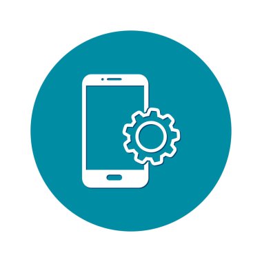 Akıllı telefon hizmetleri simgesi. Mobil kullanıcılar için destek.