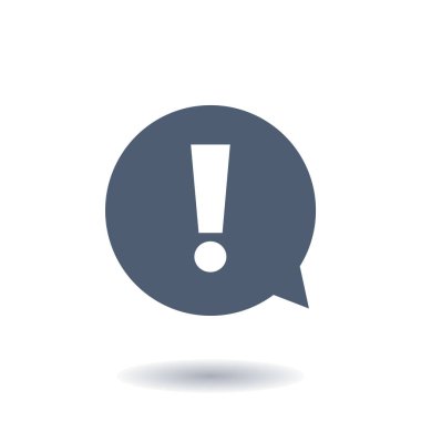 Ünlem işareti. Tehlike uyarı sembolü. Düz tasarım stili. Vektör.