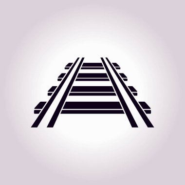 Demiryolu simgesi. İşareti tren. Parça yolu sembolü.  