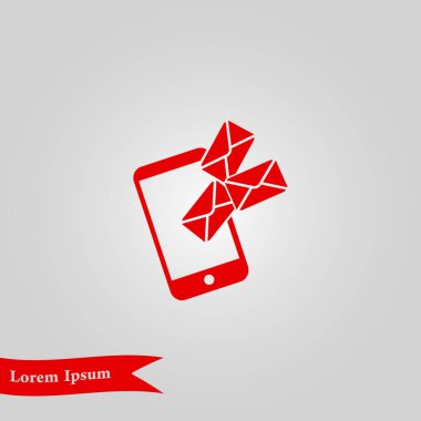Akıllı telefon e-posta veya sms simgesi. Mobil posta işareti simgesi.