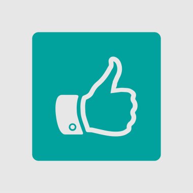 Simge gibi. El parmak tabela. Sembol başparmak. Düz tasarım stili. 