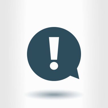 Ünlem işareti. Tehlike uyarı sembolü. Düz tasarım stili. Vektör.