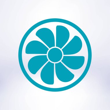 Egzoz fan simge. Vantilatör sembolü. Düz tasarım stili.