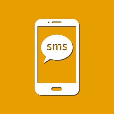 Akıllı telefon e-posta veya sms simgesi. Mobil posta işareti simgesi.