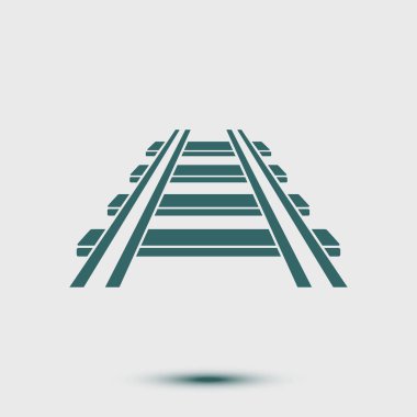 Demiryolu simgesi. İşareti tren. Parça yolu sembolü.  