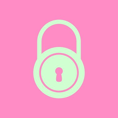 Kilit simgesi. Düz tasarım stili. Kullanıcı erişimi.